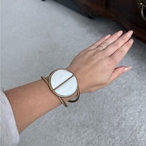 Gold and White Circular Bracelet